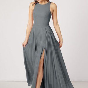 Gorgeous Grey Gown with Slit. Wedding Guest. Special Occasion
